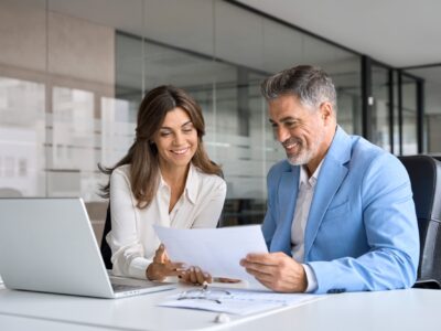 Office workers working in a stress free environment